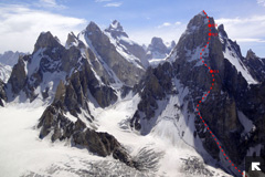First Ascent on Uzum Brakk (6422 m), Karakoram 