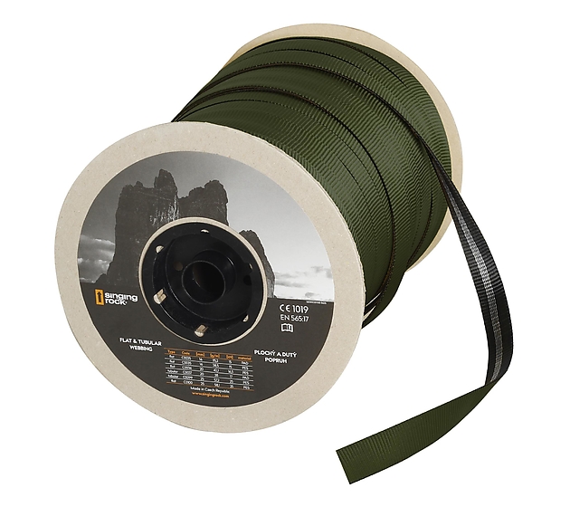 C0100K120 / FLAT WEBBING 25 mm khaki / black