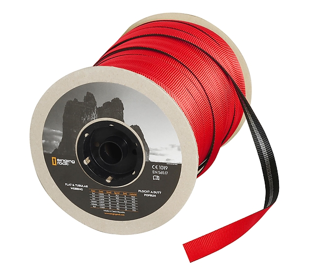 C0100R120 / FLAT WEBBING 25 mm red / black