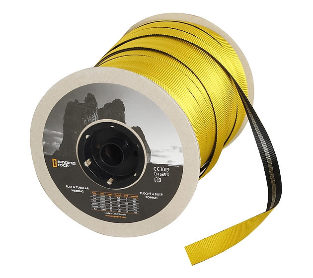 C0100Y120 / FLAT WEBBING 25 mm yellow / black